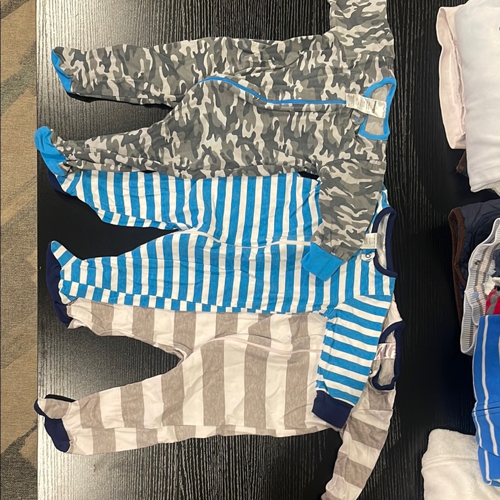 Striped and Camouflage Kids Footies Set